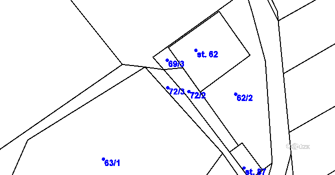 Parcela st. 72/3 v KÚ Rankov u Chotěboře, Katastrální mapa