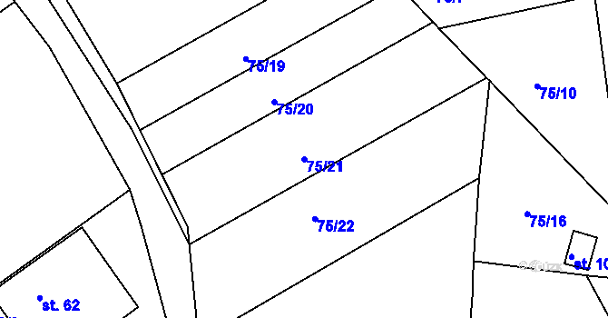 Parcela st. 75/21 v KÚ Rankov u Chotěboře, Katastrální mapa