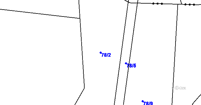 Parcela st. 78/2 v KÚ Rankov u Chotěboře, Katastrální mapa
