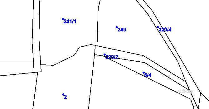 Parcela st. 320/2 v KÚ Rankov u Chotěboře, Katastrální mapa
