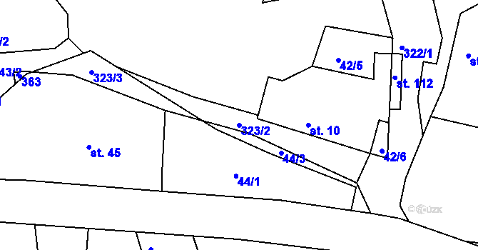 Parcela st. 323/2 v KÚ Rankov u Chotěboře, Katastrální mapa