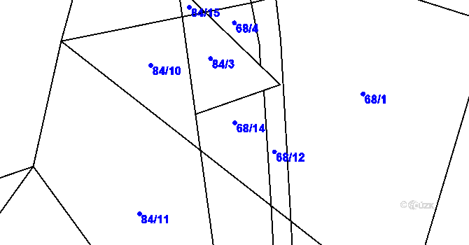 Parcela st. 68/14 v KÚ Rankov u Chotěboře, Katastrální mapa