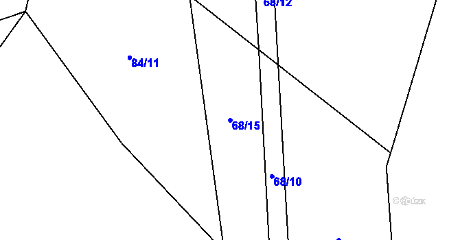 Parcela st. 68/15 v KÚ Rankov u Chotěboře, Katastrální mapa