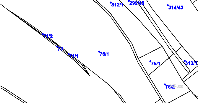 Parcela st. 76/1 v KÚ Rankov u Chotěboře, Katastrální mapa