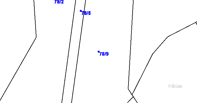 Parcela st. 78/9 v KÚ Rankov u Chotěboře, Katastrální mapa