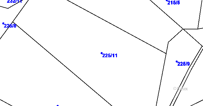 Parcela st. 225/11 v KÚ Rankov u Chotěboře, Katastrální mapa