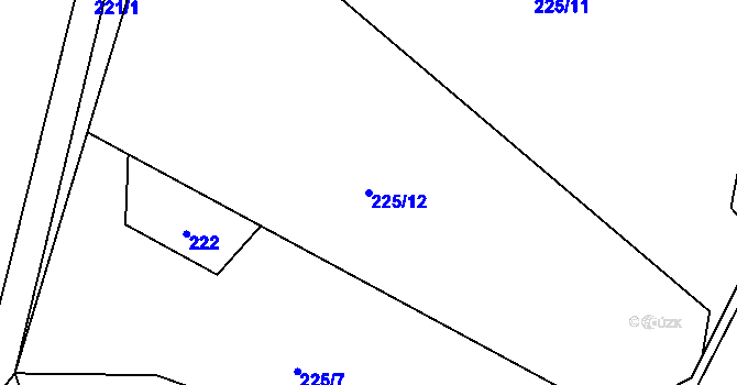 Parcela st. 225/12 v KÚ Rankov u Chotěboře, Katastrální mapa