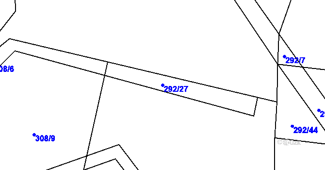 Parcela st. 292/27 v KÚ Rankov u Chotěboře, Katastrální mapa
