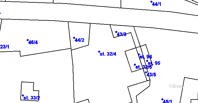 Parcela st. 32/4 v KÚ Rankov u Chotěboře, Katastrální mapa