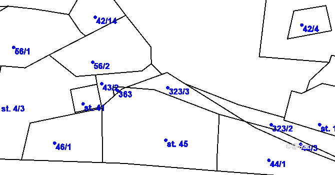 Parcela st. 323/3 v KÚ Rankov u Chotěboře, Katastrální mapa