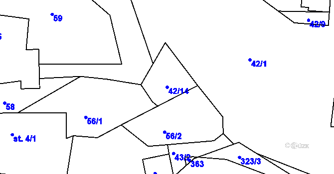 Parcela st. 42/14 v KÚ Rankov u Chotěboře, Katastrální mapa
