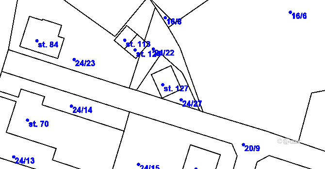 Parcela st. 127 v KÚ Rankov u Chotěboře, Katastrální mapa