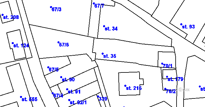 Parcela st. 35 v KÚ Rantířov, Katastrální mapa