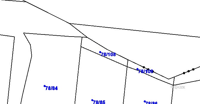 Parcela st. 78/108 v KÚ Rantířov, Katastrální mapa