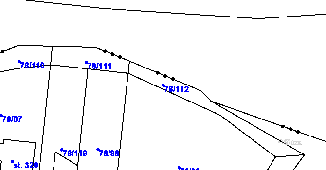 Parcela st. 78/112 v KÚ Rantířov, Katastrální mapa