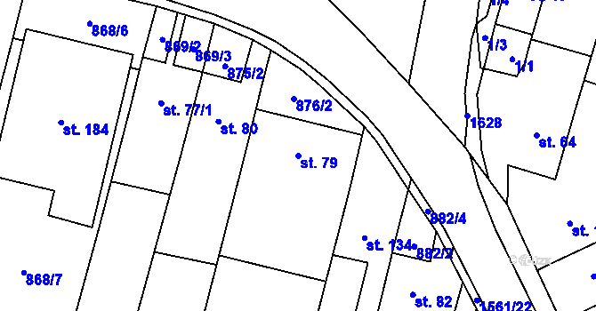 Parcela st. 79 v KÚ Rapotice, Katastrální mapa