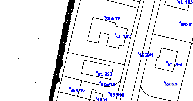 Parcela st. 885/12 v KÚ Rapotice, Katastrální mapa