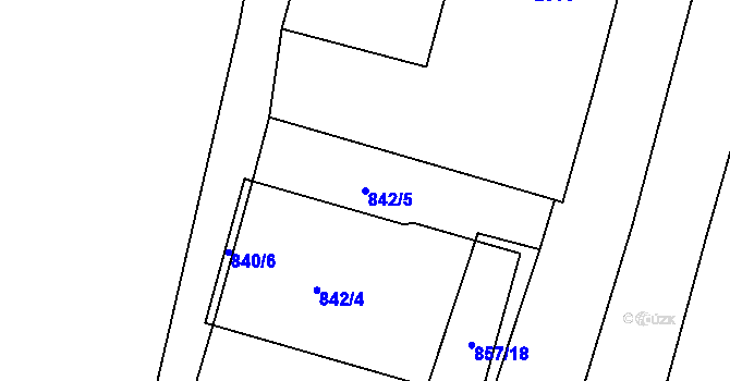 Parcela st. 842/5 v KÚ Rapotice, Katastrální mapa