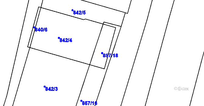 Parcela st. 857/18 v KÚ Rapotice, Katastrální mapa