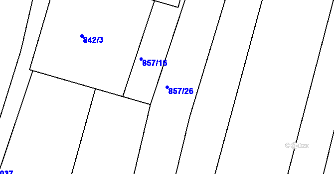 Parcela st. 857/26 v KÚ Rapotice, Katastrální mapa