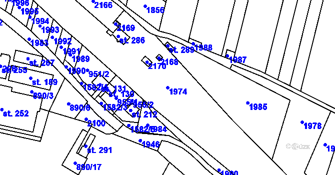 Parcela st. 1974 v KÚ Rapotice, Katastrální mapa