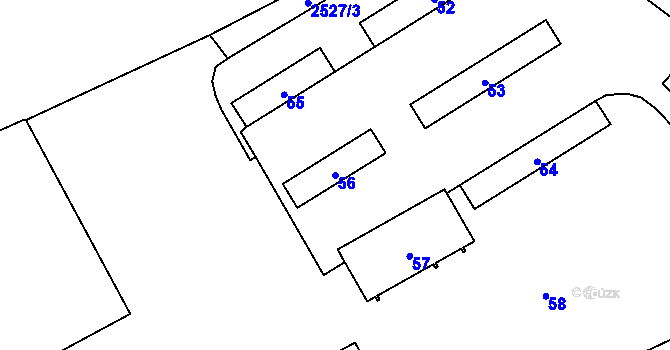 Parcela st. 56 v KÚ Rapotín, Katastrální mapa