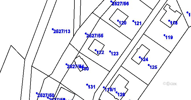 Parcela st. 122 v KÚ Rapotín, Katastrální mapa