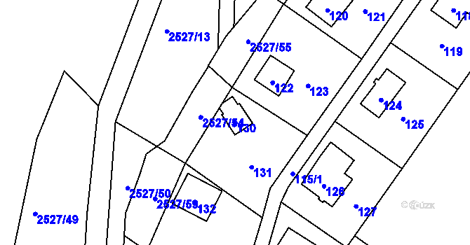 Parcela st. 130 v KÚ Rapotín, Katastrální mapa