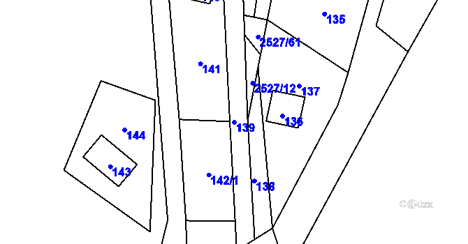Parcela st. 139 v KÚ Rapotín, Katastrální mapa