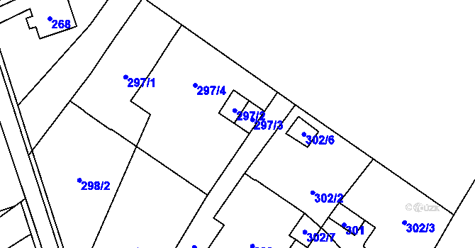 Parcela st. 297/3 v KÚ Rapotín, Katastrální mapa
