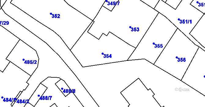Parcela st. 354 v KÚ Rapotín, Katastrální mapa