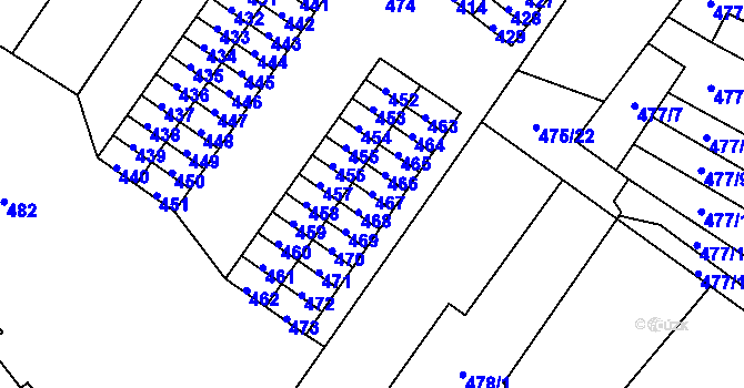 Parcela st. 467 v KÚ Rapotín, Katastrální mapa