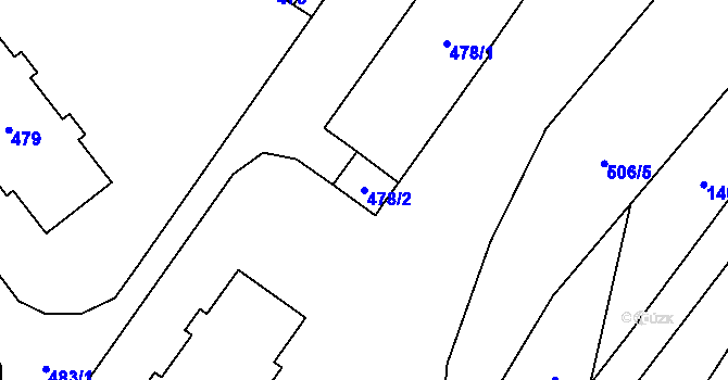 Parcela st. 478/2 v KÚ Rapotín, Katastrální mapa