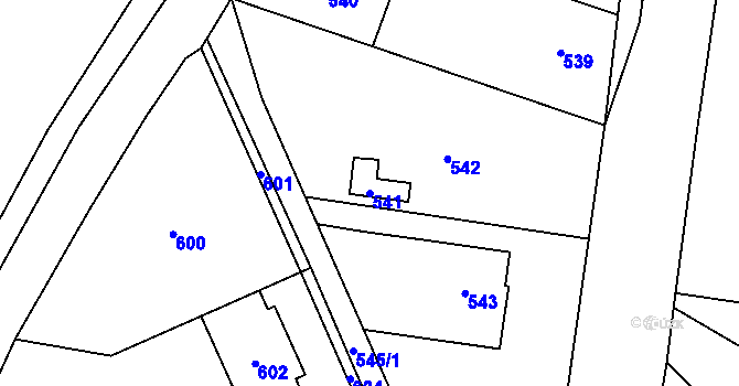 Parcela st. 541 v KÚ Rapotín, Katastrální mapa