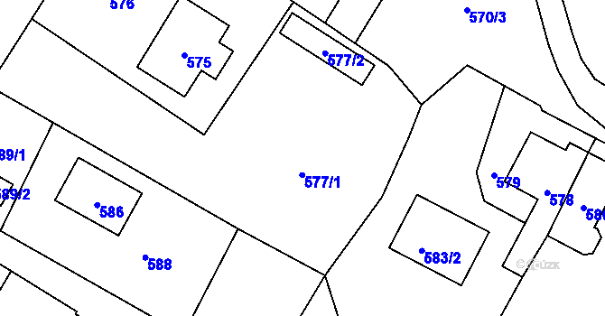 Parcela st. 577 v KÚ Rapotín, Katastrální mapa