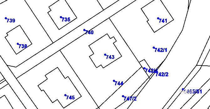 Parcela st. 743 v KÚ Rapotín, Katastrální mapa
