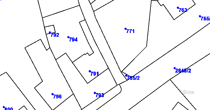 Parcela st. 777 v KÚ Rapotín, Katastrální mapa