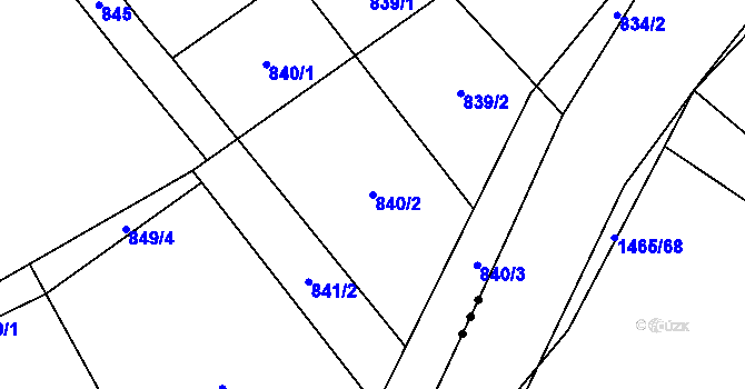 Parcela st. 840/2 v KÚ Rapotín, Katastrální mapa