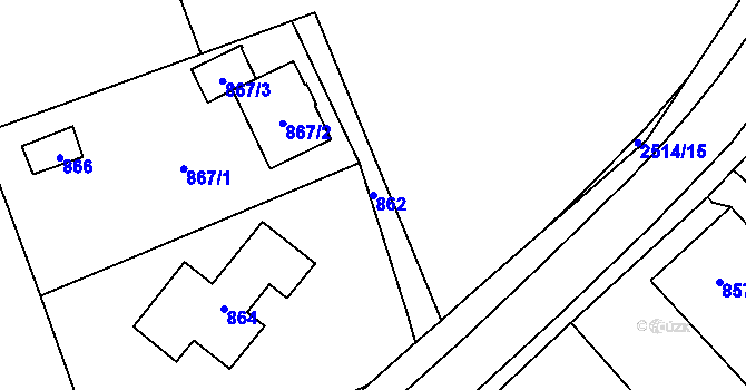 Parcela st. 862 v KÚ Rapotín, Katastrální mapa