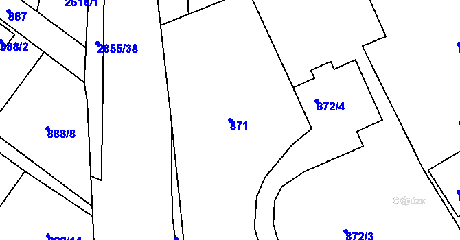 Parcela st. 871 v KÚ Rapotín, Katastrální mapa