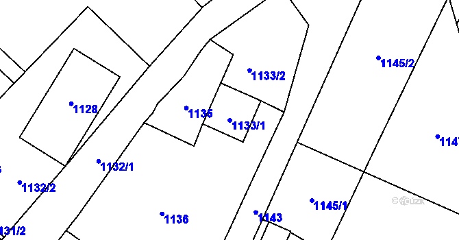 Parcela st. 1133/1 v KÚ Rapotín, Katastrální mapa