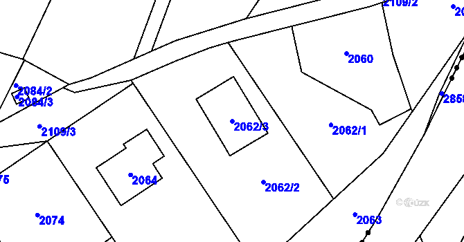 Parcela st. 2062/3 v KÚ Rapotín, Katastrální mapa