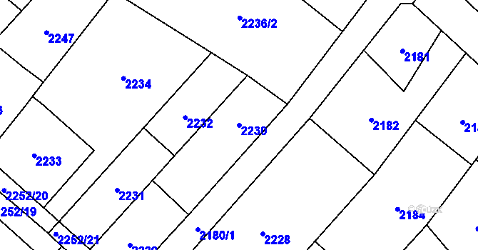 Parcela st. 2230 v KÚ Rapotín, Katastrální mapa