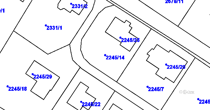 Parcela st. 2245/14 v KÚ Rapotín, Katastrální mapa