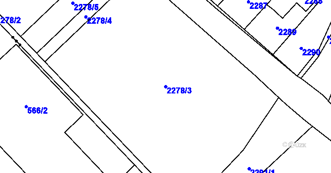 Parcela st. 2278/3 v KÚ Rapotín, Katastrální mapa