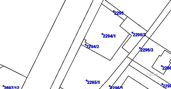 Parcela st. 2294/2 v KÚ Rapotín, Katastrální mapa