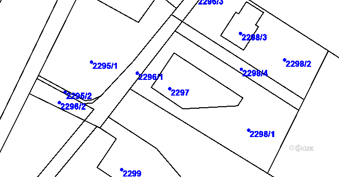 Parcela st. 2297 v KÚ Rapotín, Katastrální mapa
