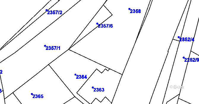 Parcela st. 2361 v KÚ Rapotín, Katastrální mapa