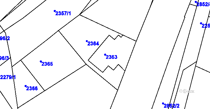 Parcela st. 2363 v KÚ Rapotín, Katastrální mapa