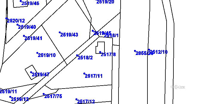 Parcela st. 2517/8 v KÚ Rapotín, Katastrální mapa